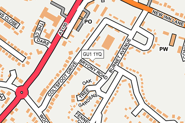 GU1 1YQ map - OS OpenMap – Local (Ordnance Survey) GU1 1YQ map - OS OpenMap – Local (Ordnance Survey)