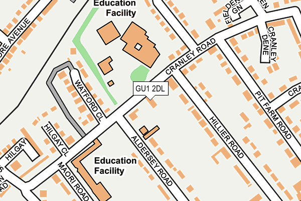 GU1 2DL map - OS OpenMap – Local (Ordnance Survey) GU1 2DL map - OS OpenMap – Local (Ordnance Survey)