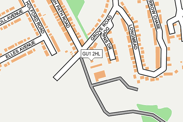 GU1 2HL map - OS OpenMap – Local (Ordnance Survey) GU1 2HL map - OS OpenMap – Local (Ordnance Survey)