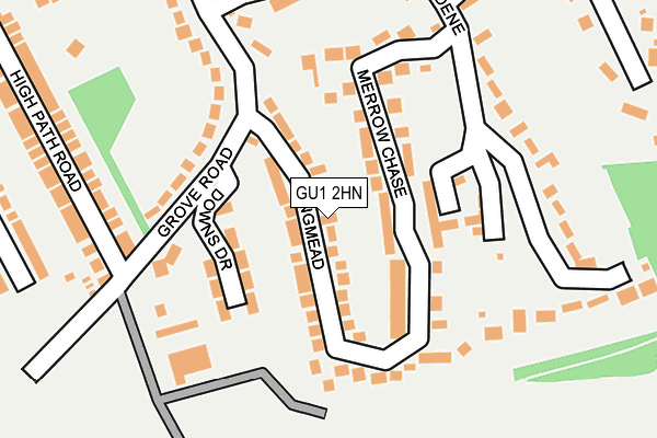 GU1 2HN map - OS OpenMap – Local (Ordnance Survey) GU1 2HN map - OS OpenMap – Local (Ordnance Survey)