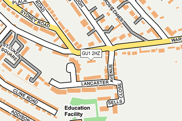 GU1 2HZ map - OS OpenMap – Local (Ordnance Survey) GU1 2HZ map - OS OpenMap – Local (Ordnance Survey)