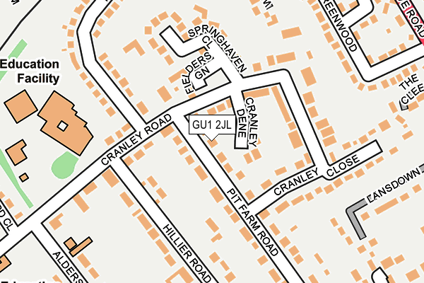 GU1 2JL map - OS OpenMap – Local (Ordnance Survey) GU1 2JL map - OS OpenMap – Local (Ordnance Survey)