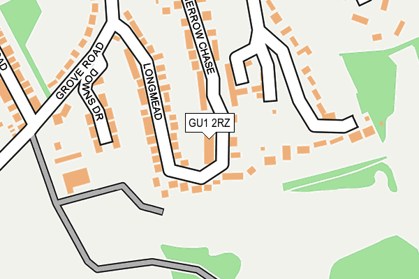 GU1 2RZ map - OS OpenMap – Local (Ordnance Survey) GU1 2RZ map - OS OpenMap – Local (Ordnance Survey)