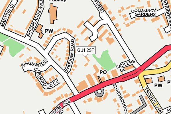 GU1 2SF map - OS OpenMap – Local (Ordnance Survey) GU1 2SF map - OS OpenMap – Local (Ordnance Survey)