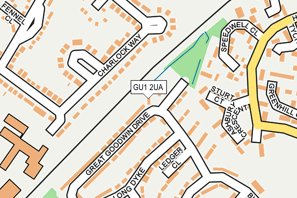 GU1 2UA map - OS OpenMap – Local (Ordnance Survey) GU1 2UA map - OS OpenMap – Local (Ordnance Survey)