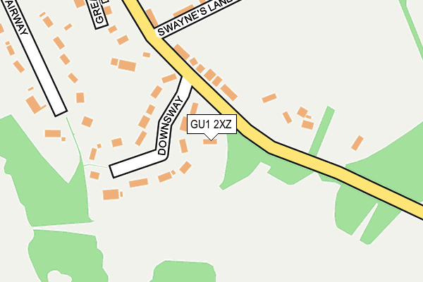 GU1 2XZ map - OS OpenMap – Local (Ordnance Survey) GU1 2XZ map - OS OpenMap – Local (Ordnance Survey)
