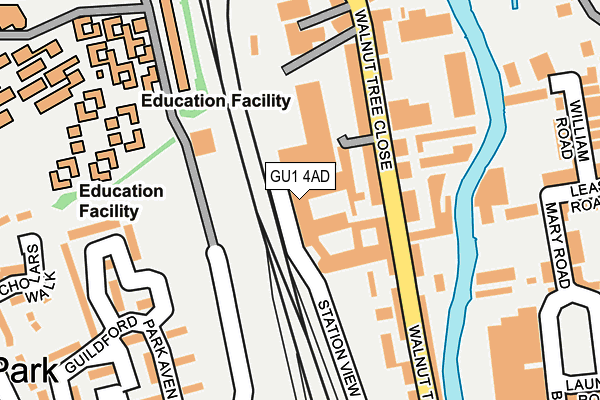 GU1 4AD map - OS OpenMap – Local (Ordnance Survey) GU1 4AD map - OS OpenMap – Local (Ordnance Survey)