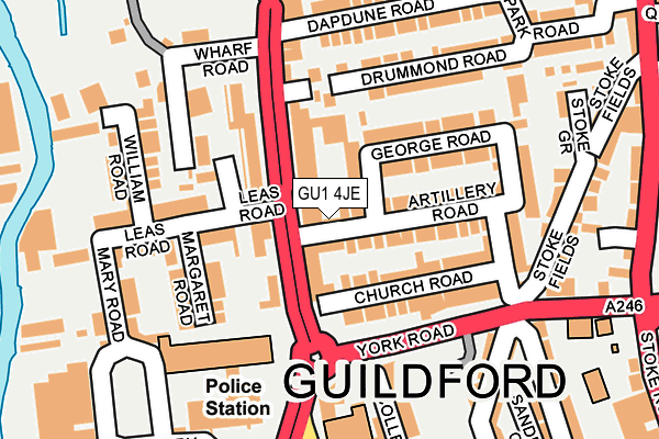 GU1 4JE map - OS OpenMap – Local (Ordnance Survey) GU1 4JE map - OS OpenMap – Local (Ordnance Survey)
