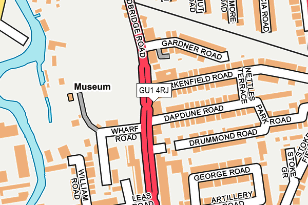 GU1 4RJ map - OS OpenMap – Local (Ordnance Survey) GU1 4RJ map - OS OpenMap – Local (Ordnance Survey)