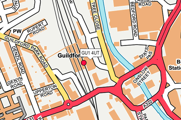 GU1 4UT map - OS OpenMap – Local (Ordnance Survey) GU1 4UT map - OS OpenMap – Local (Ordnance Survey)