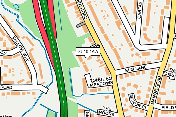 GU10 1AW map - OS OpenMap – Local (Ordnance Survey) GU10 1AW map - OS OpenMap – Local (Ordnance Survey)