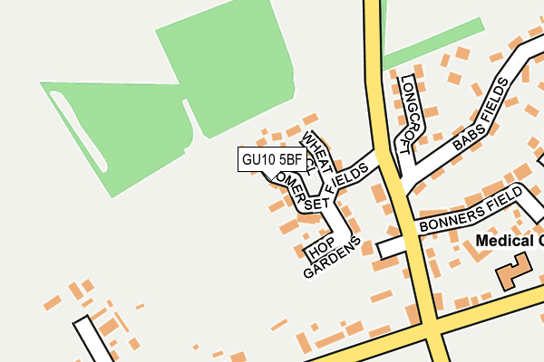 GU10 5BF map - OS OpenMap – Local (Ordnance Survey) GU10 5BF map - OS OpenMap – Local (Ordnance Survey)