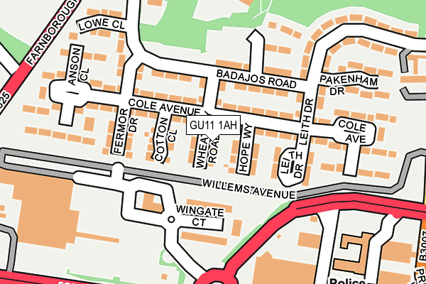 GU11 1AH map - OS OpenMap – Local (Ordnance Survey) GU11 1AH map - OS OpenMap – Local (Ordnance Survey)