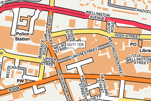 GU11 1DA map - OS OpenMap – Local (Ordnance Survey) GU11 1DA map - OS OpenMap – Local (Ordnance Survey)