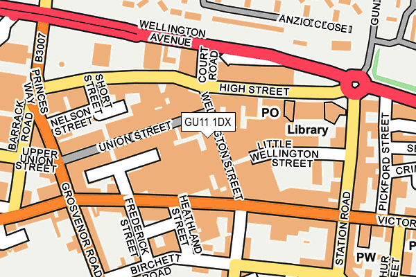 GU11 1DX map - OS OpenMap – Local (Ordnance Survey) GU11 1DX map - OS OpenMap – Local (Ordnance Survey)