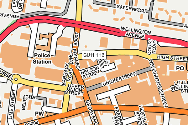GU11 1HB map - OS OpenMap – Local (Ordnance Survey) GU11 1HB map - OS OpenMap – Local (Ordnance Survey)