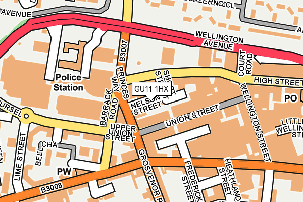 GU11 1HX map - OS OpenMap – Local (Ordnance Survey) GU11 1HX map - OS OpenMap – Local (Ordnance Survey)