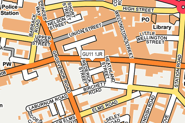 GU11 1JR map - OS OpenMap – Local (Ordnance Survey) GU11 1JR map - OS OpenMap – Local (Ordnance Survey)