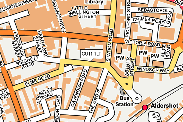 GU11 1LT map - OS OpenMap – Local (Ordnance Survey) GU11 1LT map - OS OpenMap – Local (Ordnance Survey)