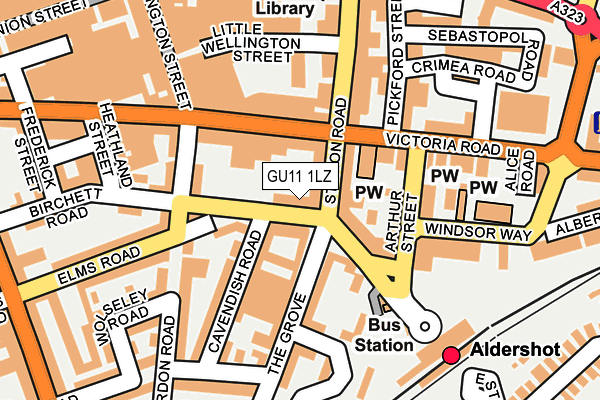 GU11 1LZ map - OS OpenMap – Local (Ordnance Survey) GU11 1LZ map - OS OpenMap – Local (Ordnance Survey)