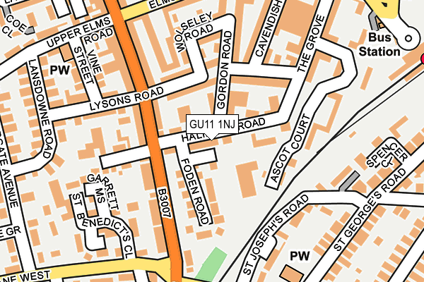 GU11 1NJ map - OS OpenMap – Local (Ordnance Survey) GU11 1NJ map - OS OpenMap – Local (Ordnance Survey)