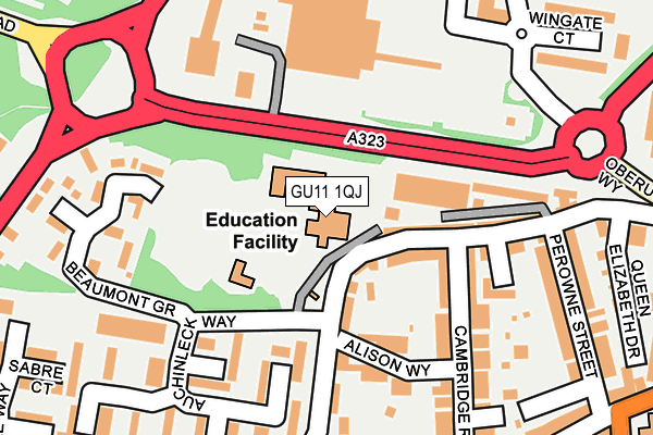 GU11 1QJ map - OS OpenMap – Local (Ordnance Survey) GU11 1QJ map - OS OpenMap – Local (Ordnance Survey)