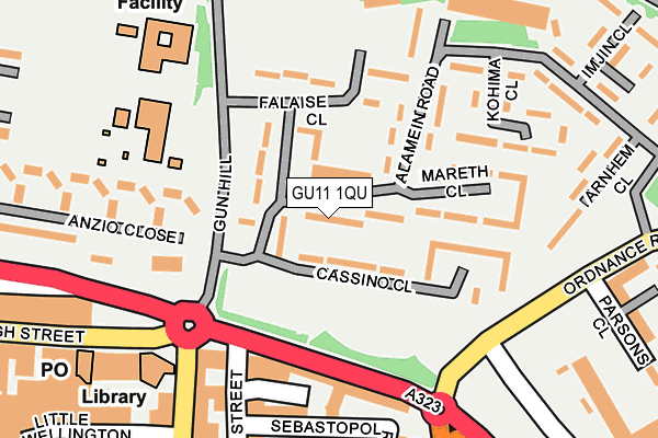 GU11 1QU map - OS OpenMap – Local (Ordnance Survey) GU11 1QU map - OS OpenMap – Local (Ordnance Survey)