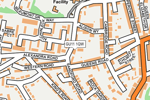 GU11 1QW map - OS OpenMap – Local (Ordnance Survey) GU11 1QW map - OS OpenMap – Local (Ordnance Survey)