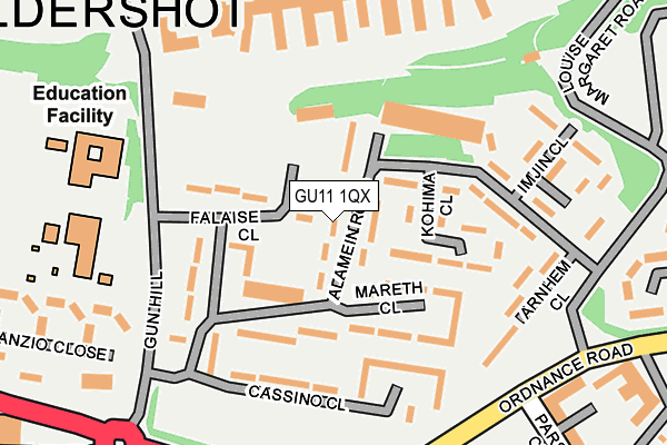 GU11 1QX map - OS OpenMap – Local (Ordnance Survey) GU11 1QX map - OS OpenMap – Local (Ordnance Survey)