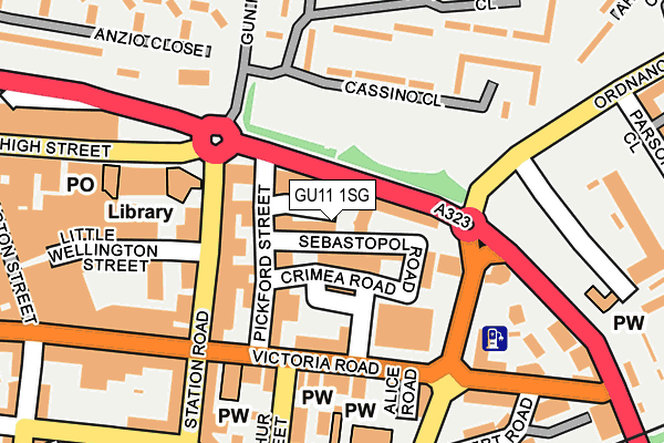 GU11 1SG map - OS OpenMap – Local (Ordnance Survey) GU11 1SG map - OS OpenMap – Local (Ordnance Survey)