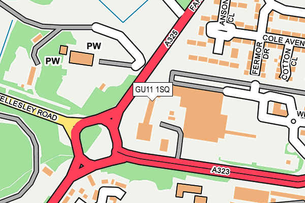 GU11 1SQ map - OS OpenMap – Local (Ordnance Survey) GU11 1SQ map - OS OpenMap – Local (Ordnance Survey)