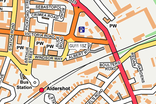 GU11 1SZ map - OS OpenMap – Local (Ordnance Survey) GU11 1SZ map - OS OpenMap – Local (Ordnance Survey)