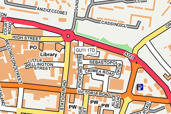 GU11 1TD map - OS OpenMap – Local (Ordnance Survey) GU11 1TD map - OS OpenMap – Local (Ordnance Survey)