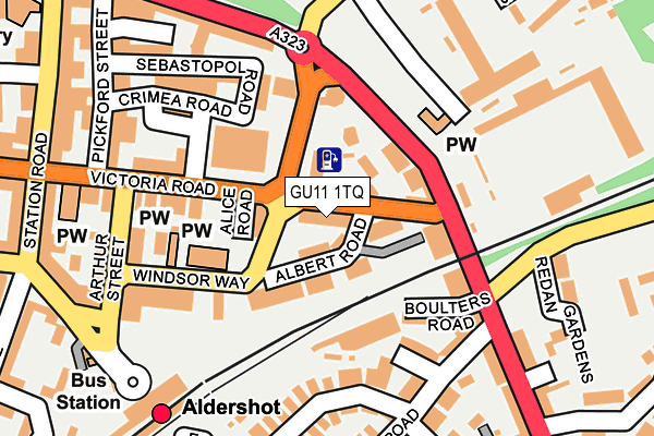 GU11 1TQ map - OS OpenMap – Local (Ordnance Survey) GU11 1TQ map - OS OpenMap – Local (Ordnance Survey)