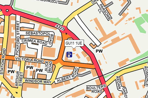 GU11 1UE map - OS OpenMap – Local (Ordnance Survey) GU11 1UE map - OS OpenMap – Local (Ordnance Survey)