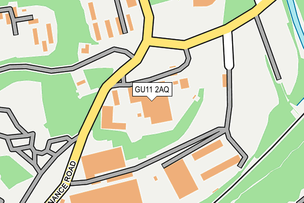 GU11 2AQ map - OS OpenMap – Local (Ordnance Survey) GU11 2AQ map - OS OpenMap – Local (Ordnance Survey)