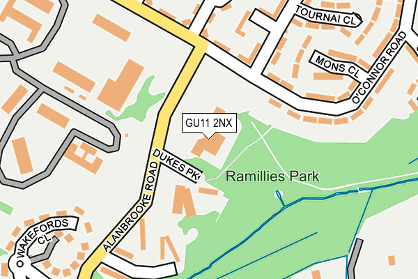 GU11 2NX map - OS OpenMap – Local (Ordnance Survey) GU11 2NX map - OS OpenMap – Local (Ordnance Survey)