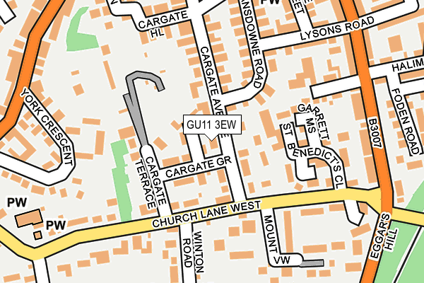 GU11 3EW map - OS OpenMap – Local (Ordnance Survey) GU11 3EW map - OS OpenMap – Local (Ordnance Survey)