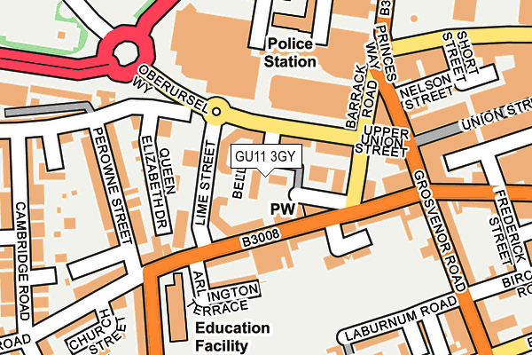 GU11 3GY map - OS OpenMap – Local (Ordnance Survey) GU11 3GY map - OS OpenMap – Local (Ordnance Survey)