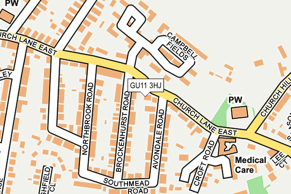 GU11 3HJ map - OS OpenMap – Local (Ordnance Survey) GU11 3HJ map - OS OpenMap – Local (Ordnance Survey)