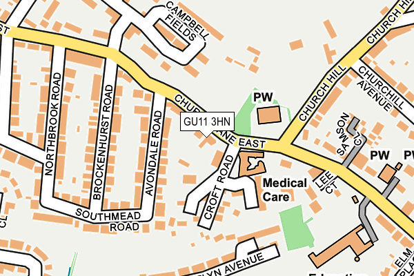 GU11 3HN map - OS OpenMap – Local (Ordnance Survey) GU11 3HN map - OS OpenMap – Local (Ordnance Survey)