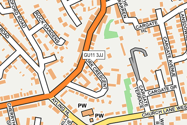 GU11 3JJ map - OS OpenMap – Local (Ordnance Survey) GU11 3JJ map - OS OpenMap – Local (Ordnance Survey)