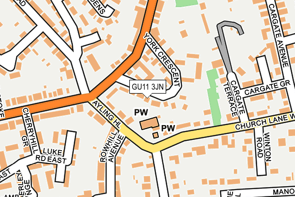 GU11 3JN map - OS OpenMap – Local (Ordnance Survey) GU11 3JN map - OS OpenMap – Local (Ordnance Survey)
