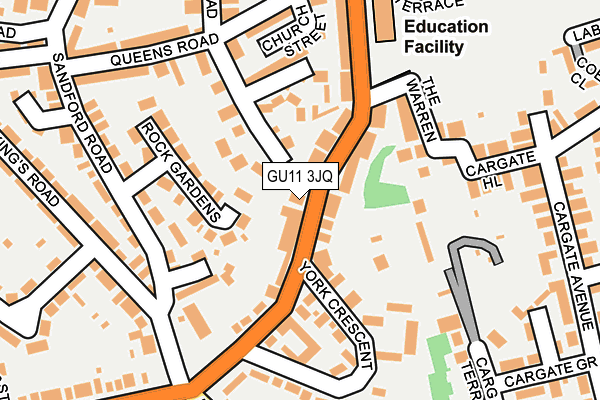 GU11 3JQ map - OS OpenMap – Local (Ordnance Survey) GU11 3JQ map - OS OpenMap – Local (Ordnance Survey)