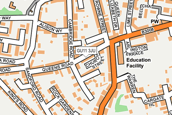 GU11 3JU map - OS OpenMap – Local (Ordnance Survey) GU11 3JU map - OS OpenMap – Local (Ordnance Survey)