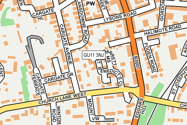 GU11 3NJ map - OS OpenMap – Local (Ordnance Survey) GU11 3NJ map - OS OpenMap – Local (Ordnance Survey)