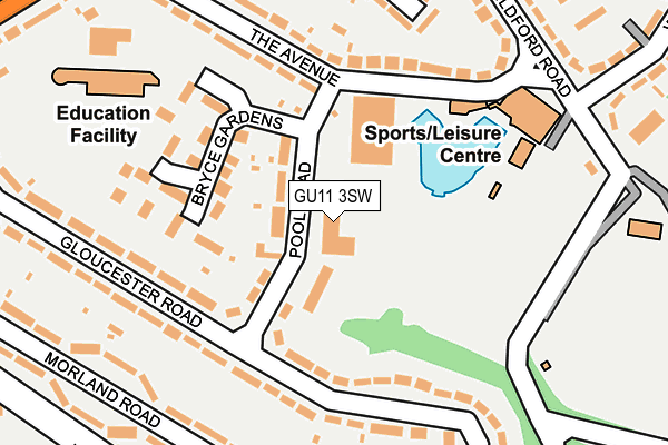 GU11 3SW map - OS OpenMap – Local (Ordnance Survey) GU11 3SW map - OS OpenMap – Local (Ordnance Survey)