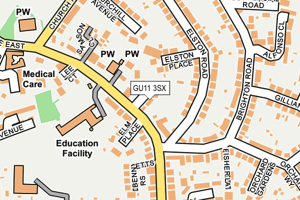 GU11 3SX map - OS OpenMap – Local (Ordnance Survey) GU11 3SX map - OS OpenMap – Local (Ordnance Survey)