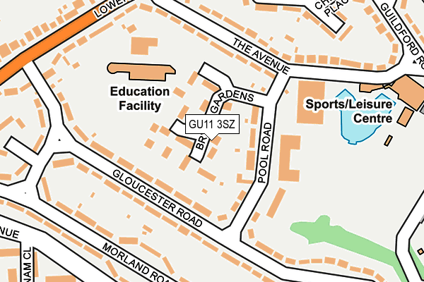 GU11 3SZ map - OS OpenMap – Local (Ordnance Survey) GU11 3SZ map - OS OpenMap – Local (Ordnance Survey)