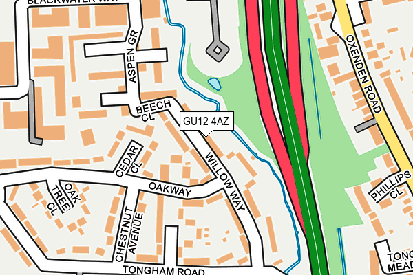 GU12 4AZ map - OS OpenMap – Local (Ordnance Survey) GU12 4AZ map - OS OpenMap – Local (Ordnance Survey)